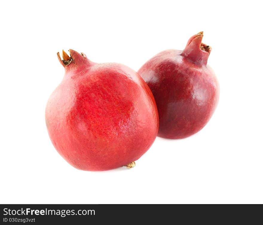 Healthy food. Pomegranate fresh fruits, isolated on white background. Healthy food. Pomegranate fresh fruits, isolated on white background