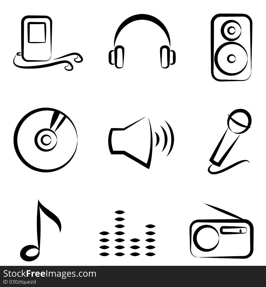 vector set of music icons vector