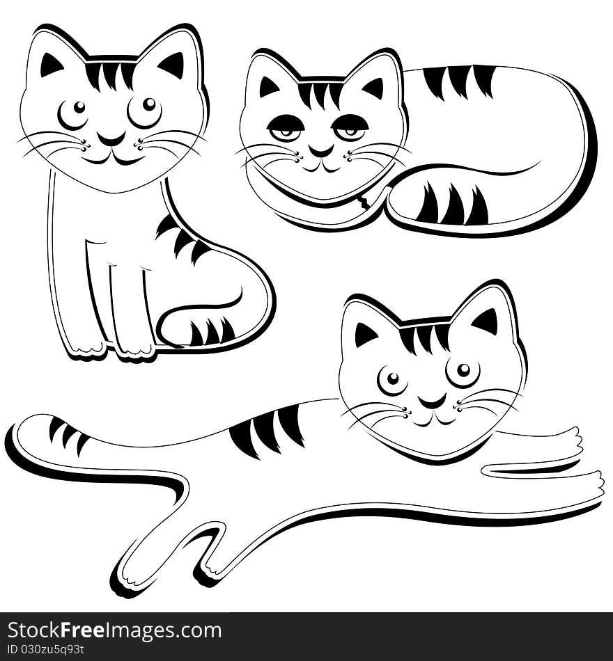 vector set of cute cat vector. vector set of cute cat vector