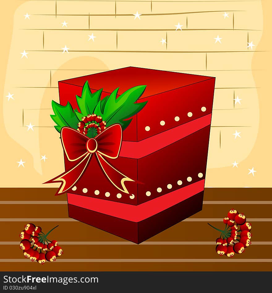 Decorative christmas gift illustration vector