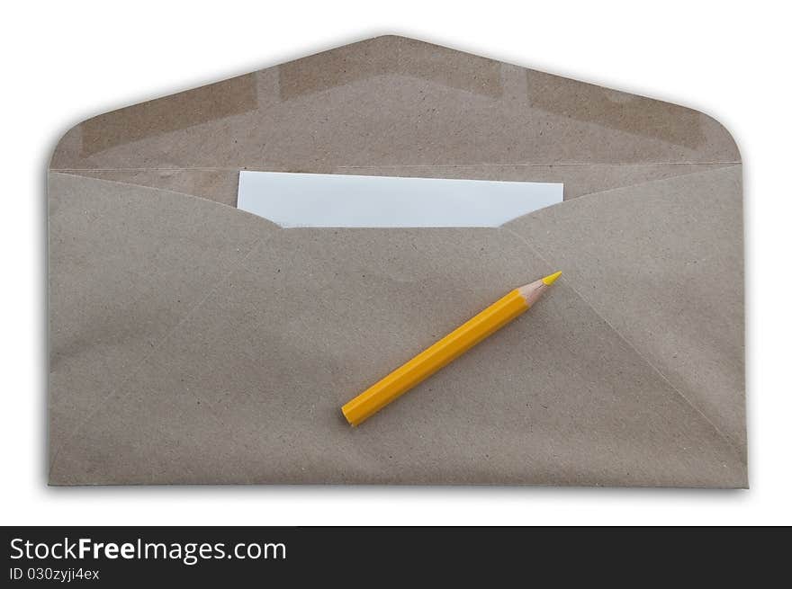 Yellow Pencil And Envelope