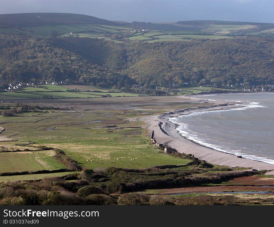 View Over Porlock Bay In Exmoor