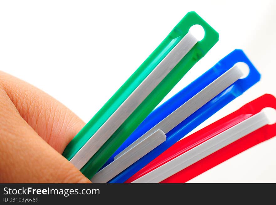 Paper Clip In Red, Green and Blue Color