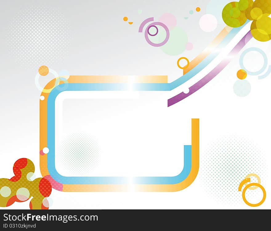 Vector background with colored lines and circles.