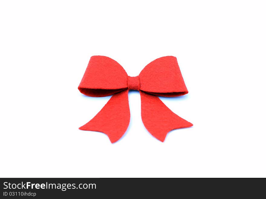 Isolated red ribbon on white