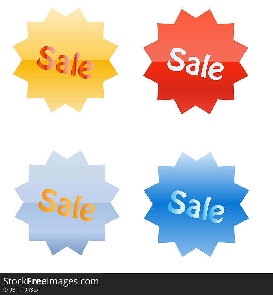 Various colored sale tags illustration