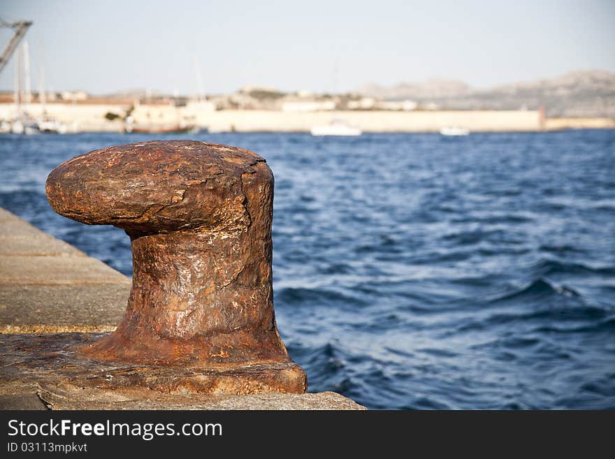 Anchorage on the quay of the port of La Maddalena - Sardinia