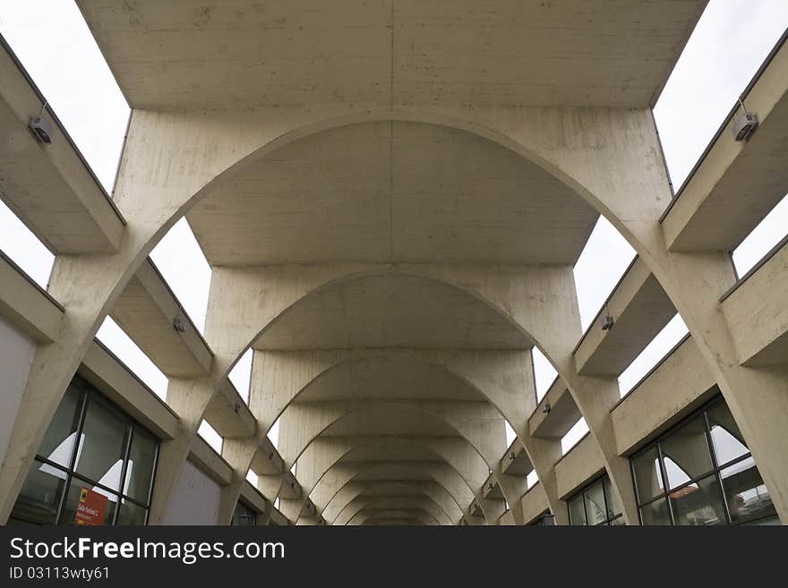 Architectural details of a commercial building in Turin