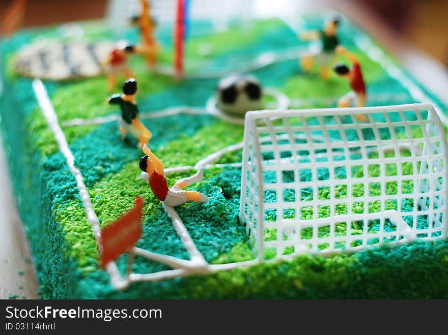 Cake With Footbal Playground