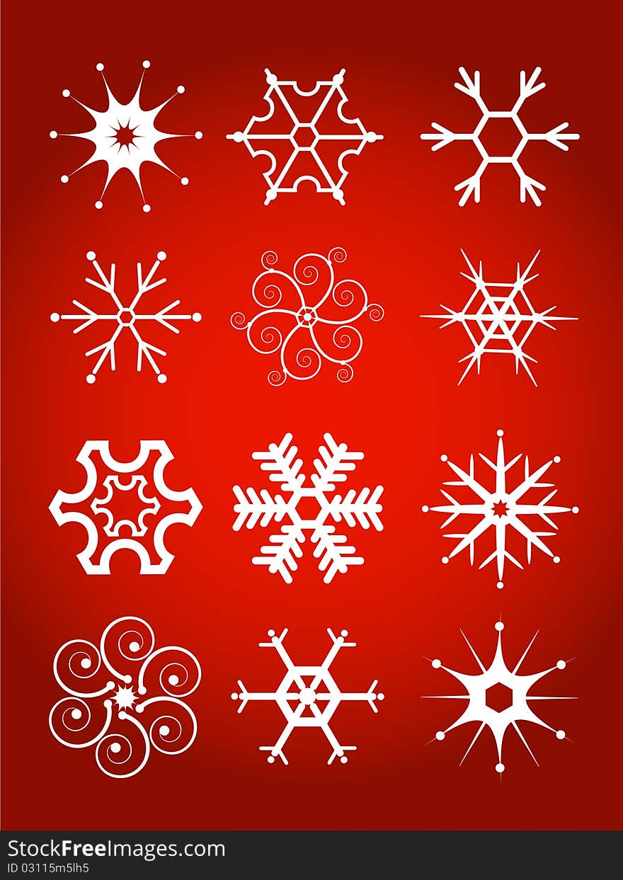 Set Of Vector Snowflakes