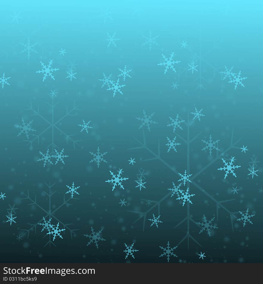 Abstract Christmas background with snowflakes