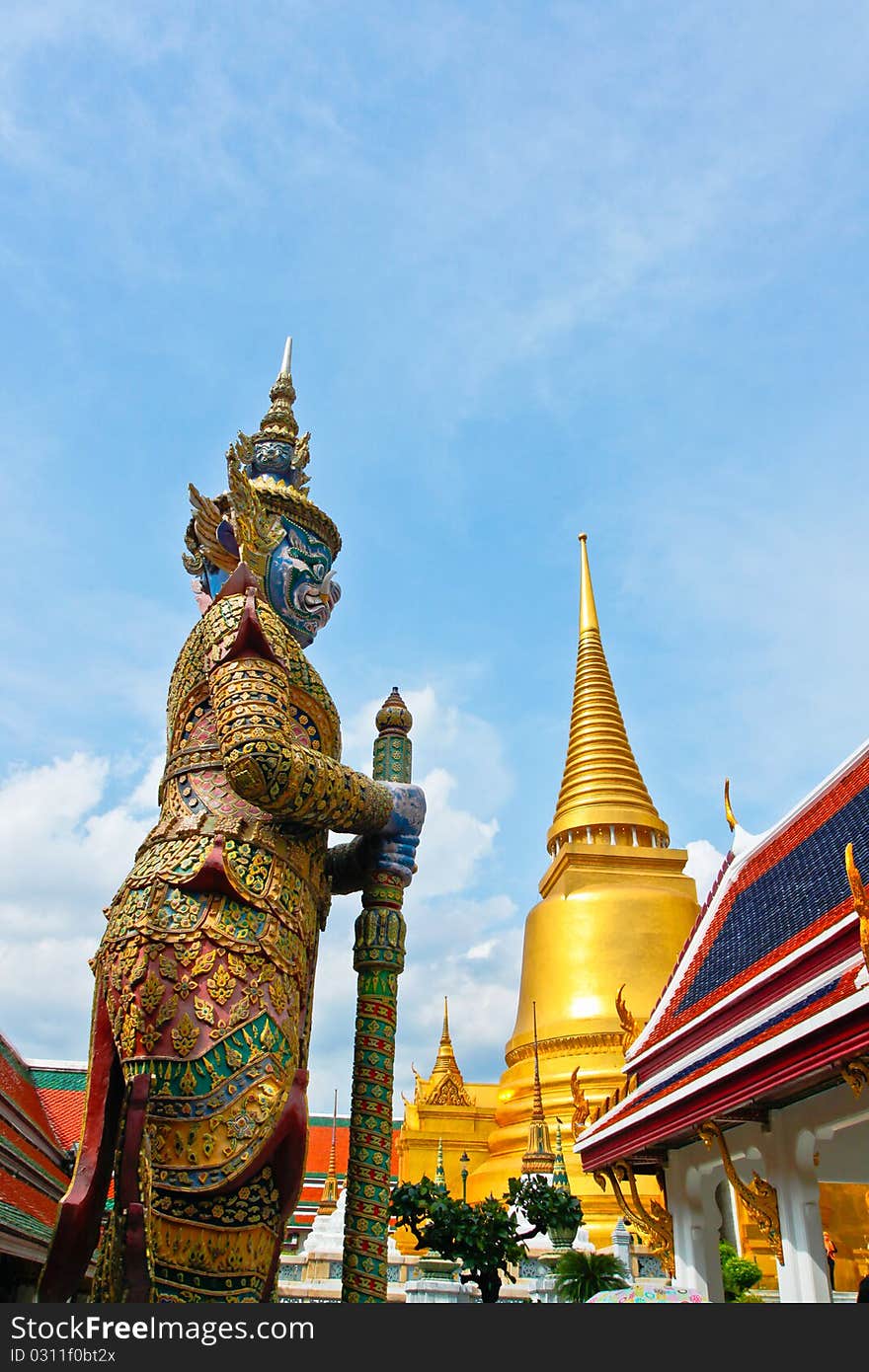 A big giant in Wat Prakaew or grand palace, bangkok, thailand. A big giant in Wat Prakaew or grand palace, bangkok, thailand