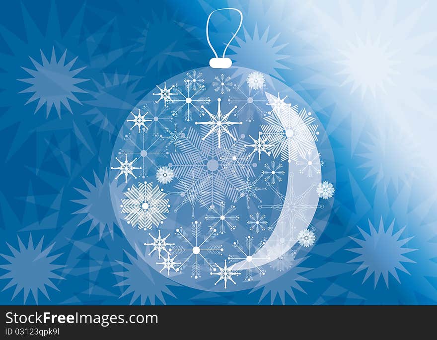 Snowflakes decoration at blue background. Snowflakes decoration at blue background