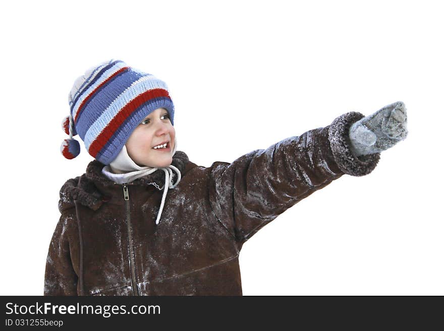 Boy points to the distance