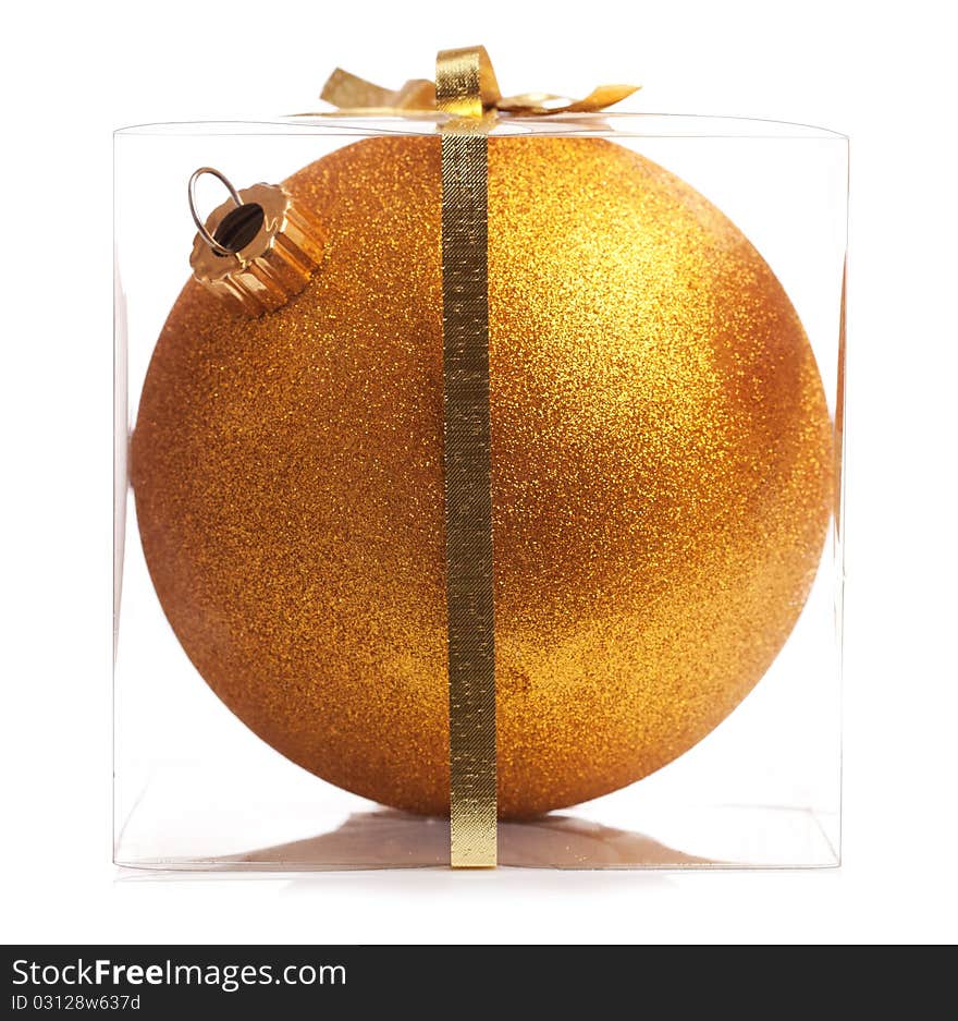 Gold Christmas Ball (Isolated)