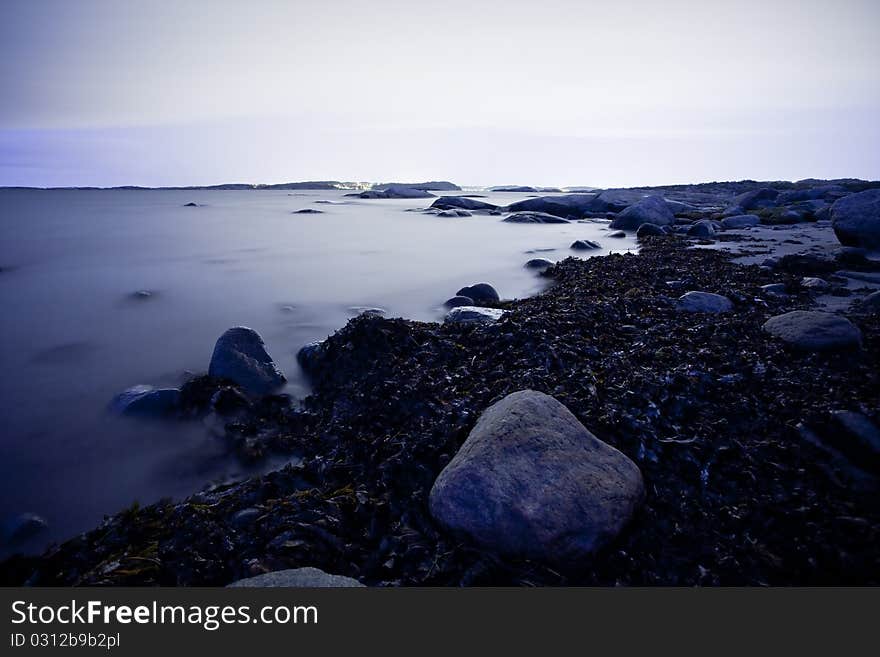 Coast at night