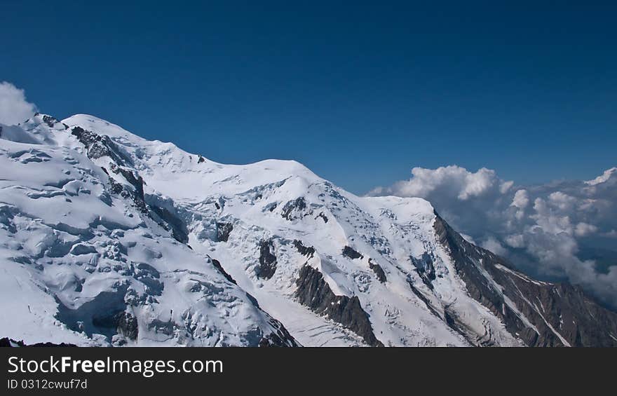 A view of the alps from the Aiguille du Midi in Chamonix, France. A view of the alps from the Aiguille du Midi in Chamonix, France