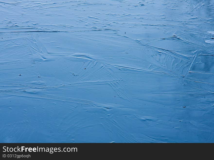 Frozen water of the lake. Winter. Switzerland. Frozen water of the lake. Winter. Switzerland