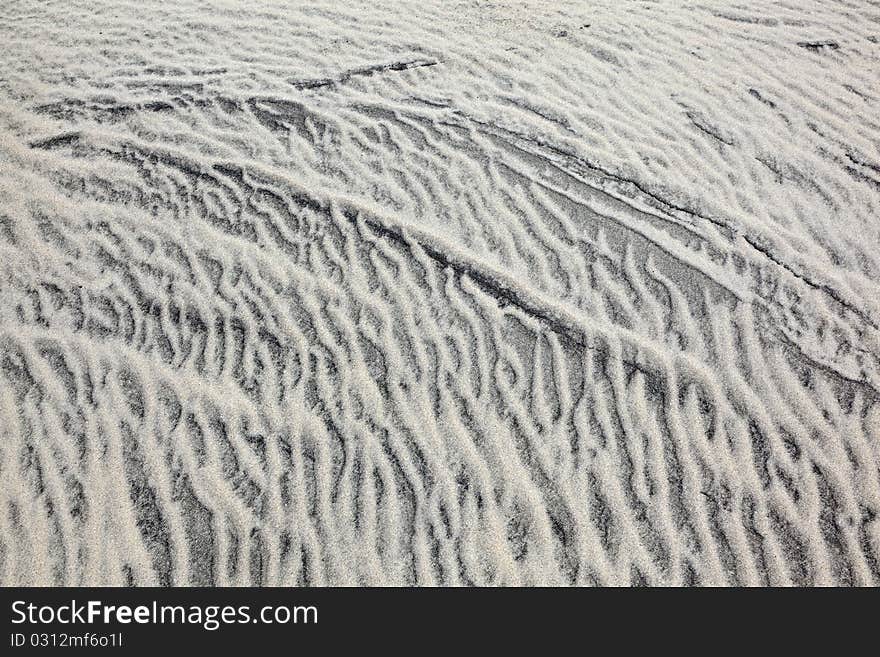 Wind forms beautiful structures in the dunes at the beach. Wind forms beautiful structures in the dunes at the beach