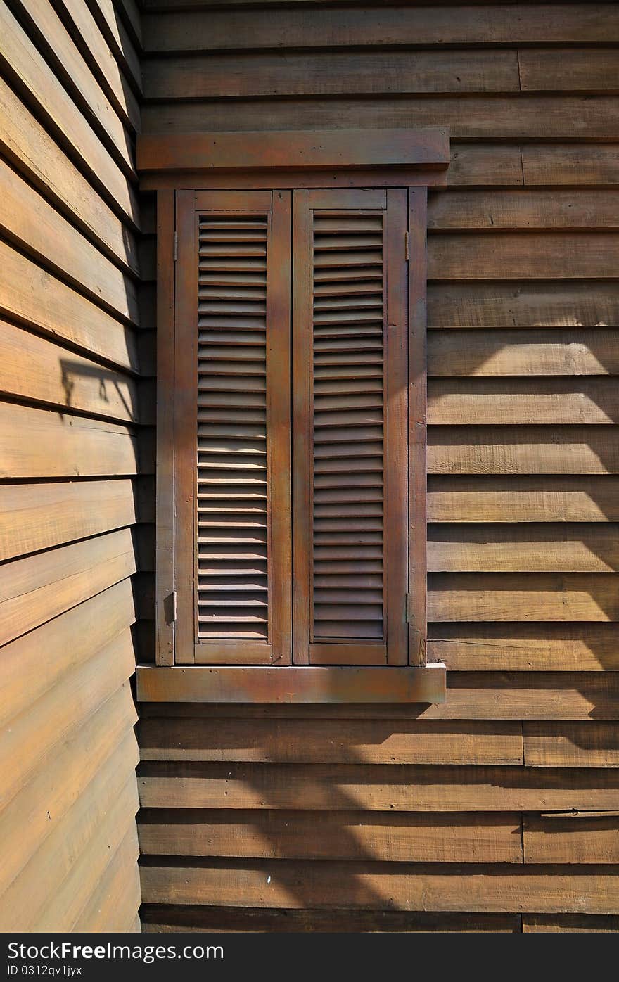 Wooden Window At Corner