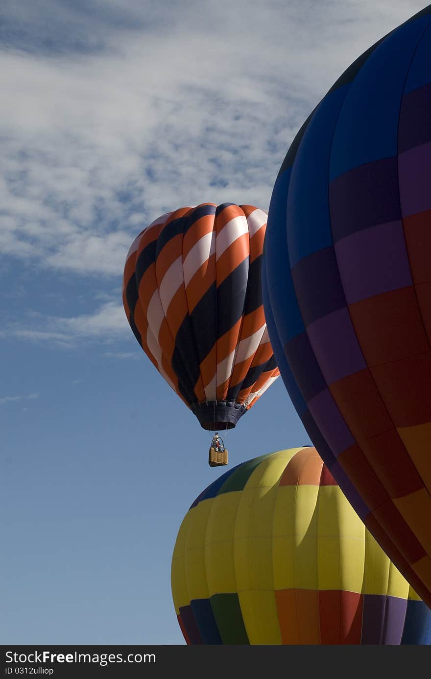 Hot air balloons soar into the Colorado skies.