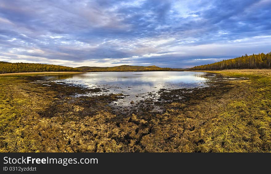 Lake and forest in autumn