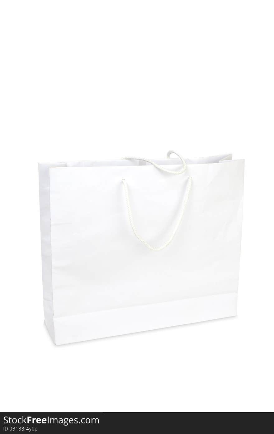 Simple white bag on white background