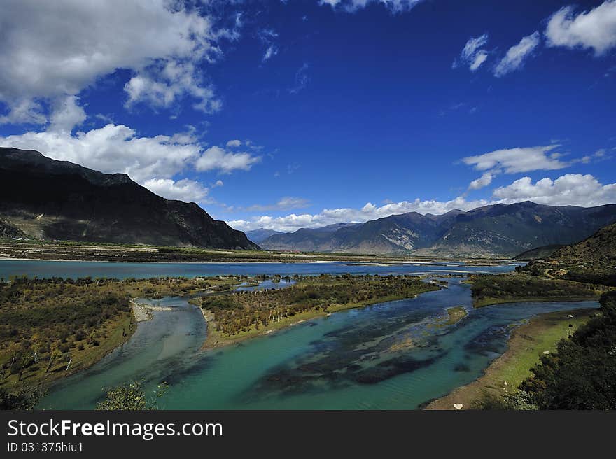 The beautiful scenery of the plateau valley