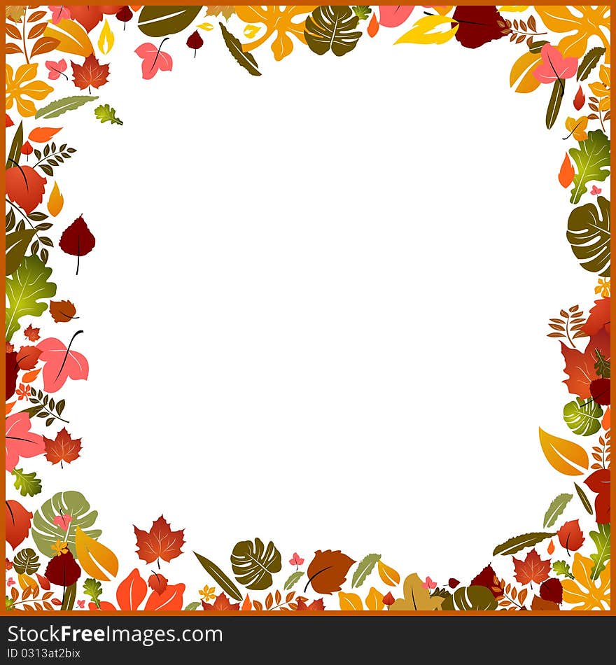 Background autumn frame, element for design - vector