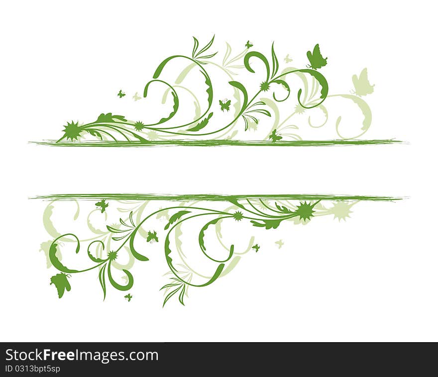 Floral decorative background for holiday card - vector