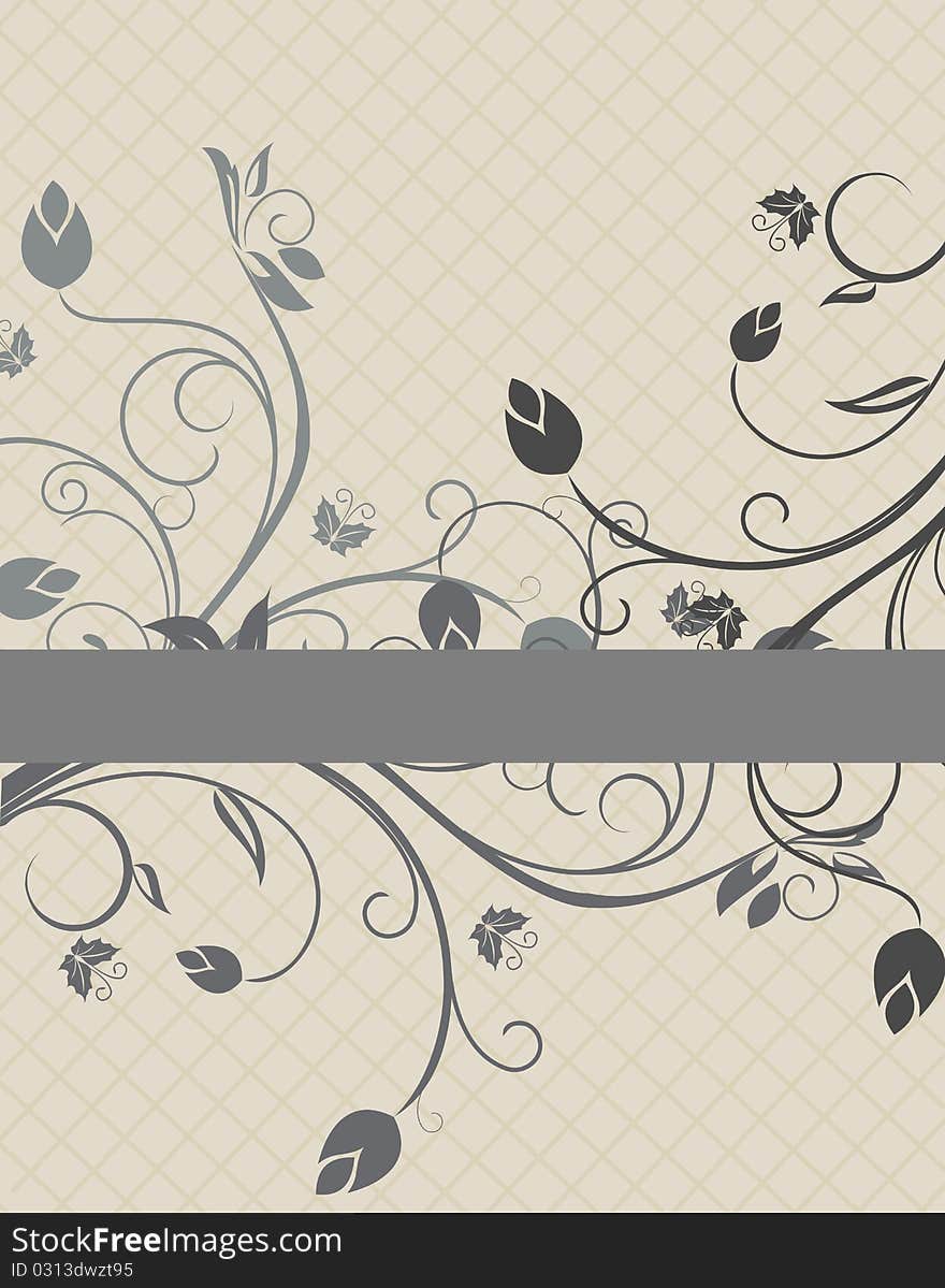 Floral background for design card - vector