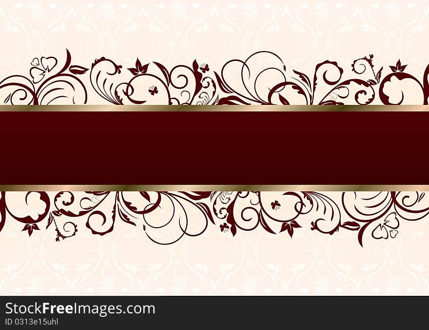 Illustration of floral greeting card - vector