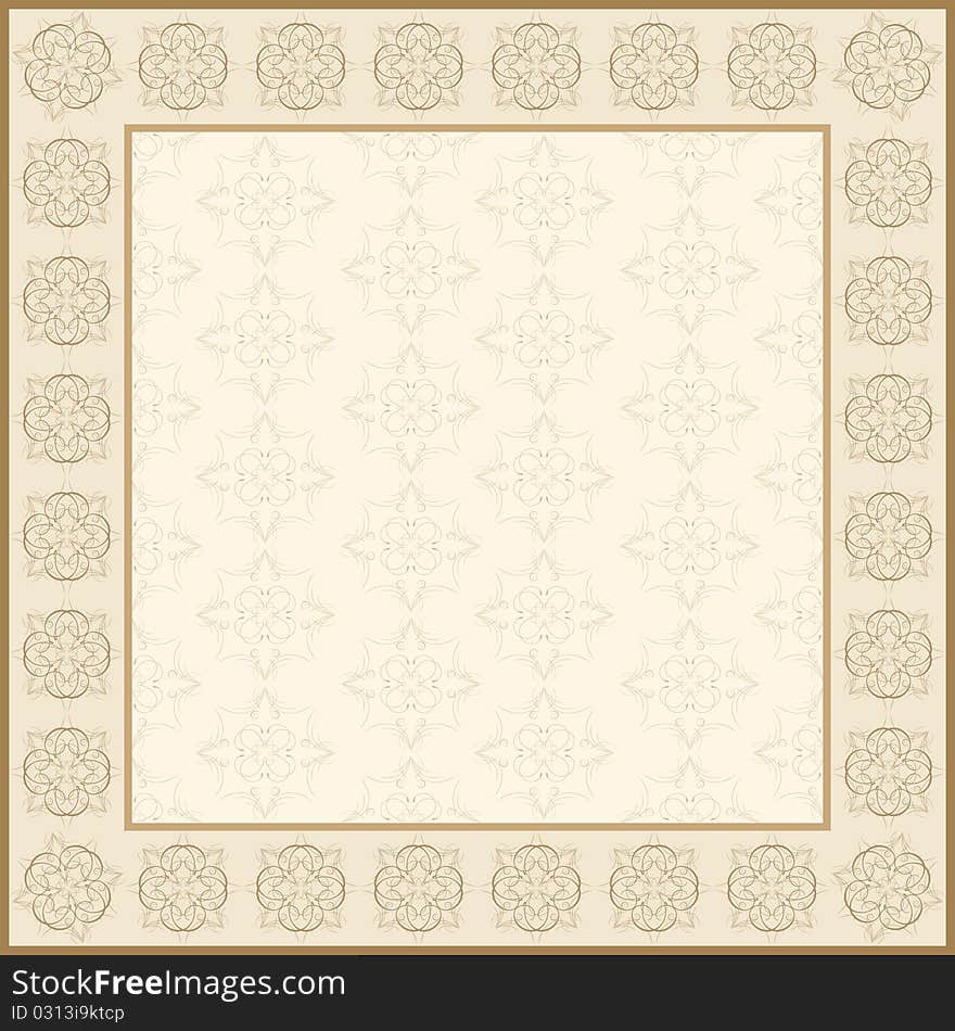 Illustration of floral abstract frame - vector