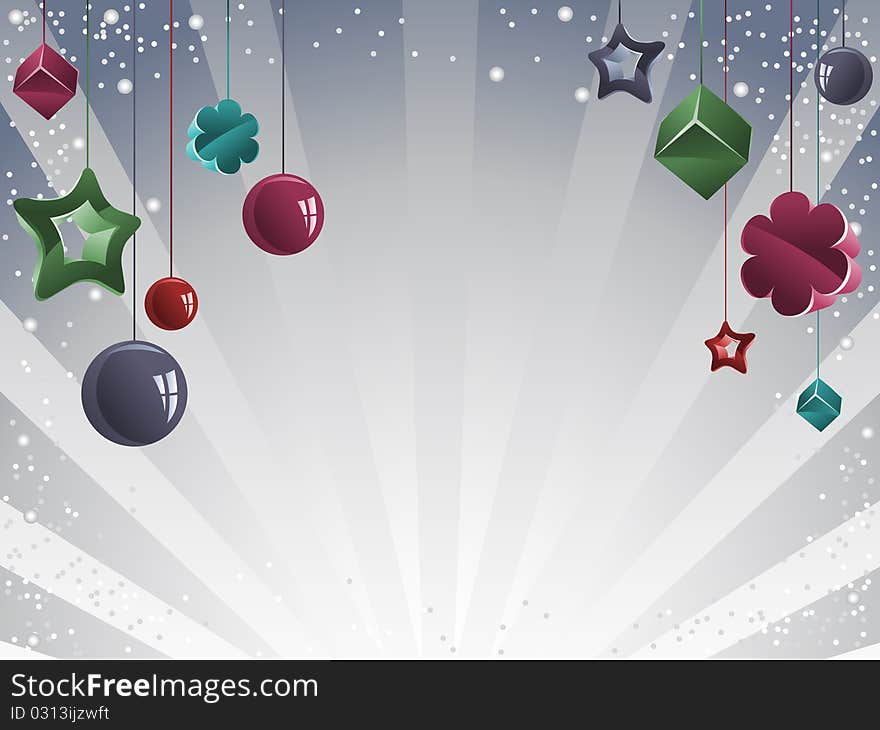 Christmas decorations on gray background. Christmas decorations on gray background