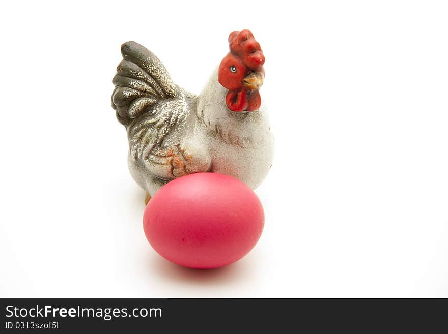 Chicken with Easter egg