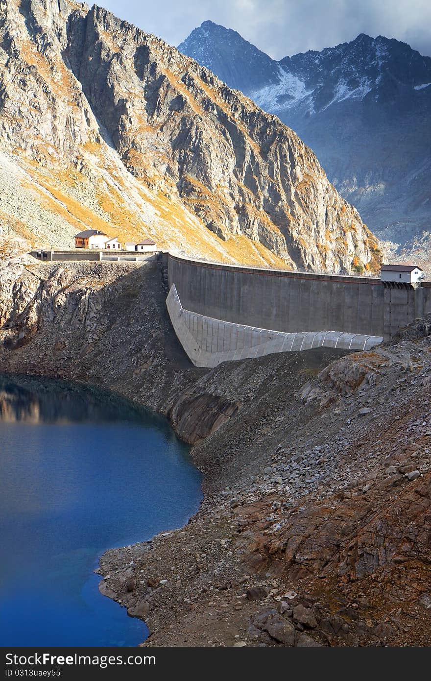 Baitone man-made lake basin at 2281 meters on the sea-level. Baitone man-made lake basin at 2281 meters on the sea-level