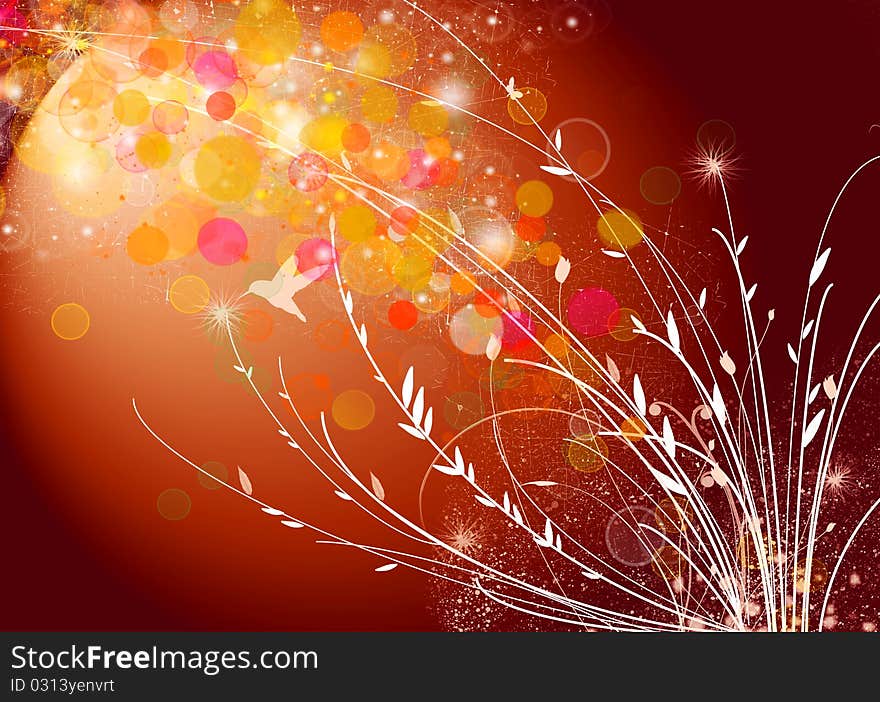 Colorful flowers background with place for your text