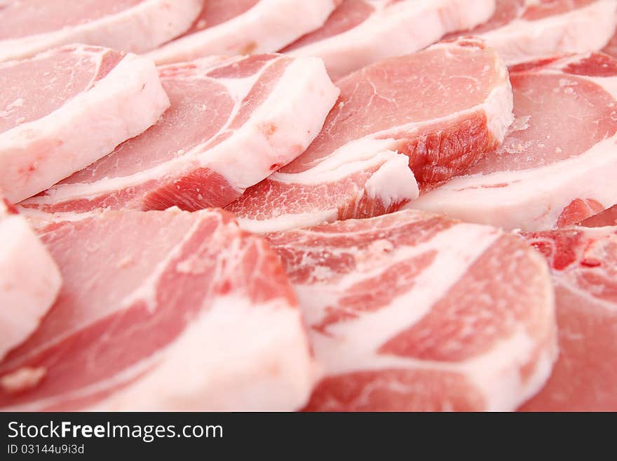 Slices of fresh pork