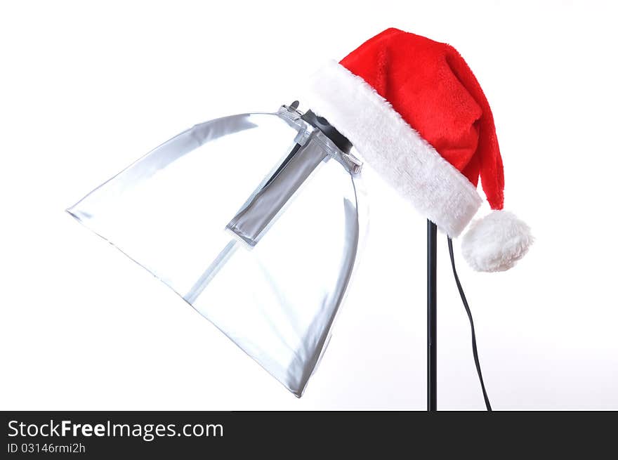 Soft Box whit Christmas hat. Soft Box whit Christmas hat