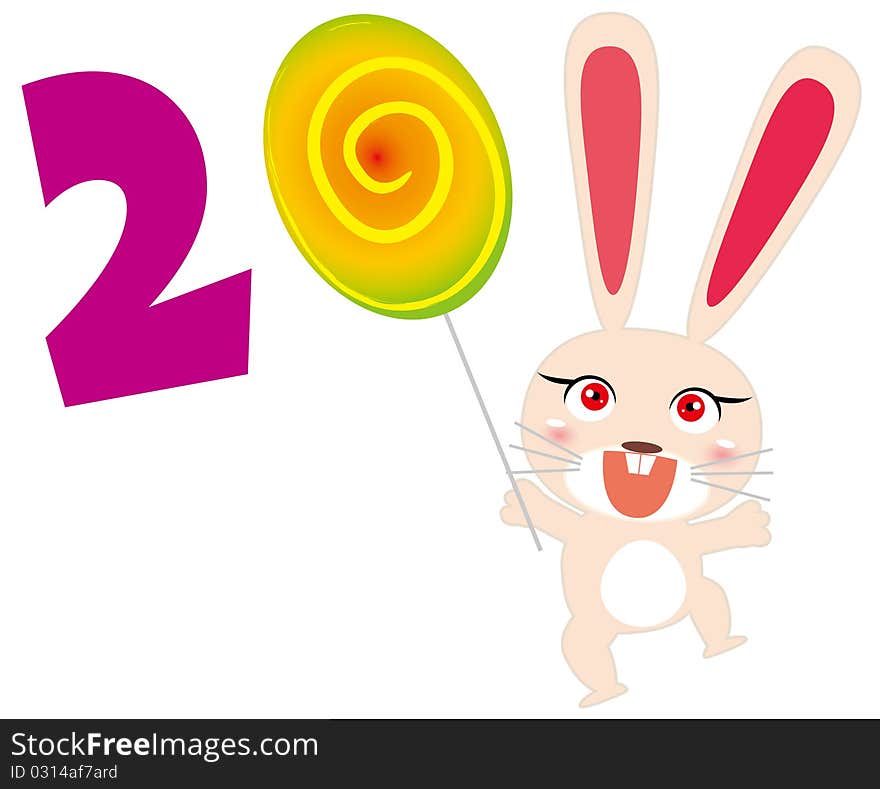 Abstract illustration of Happy rabbit 2011. Abstract illustration of Happy rabbit 2011