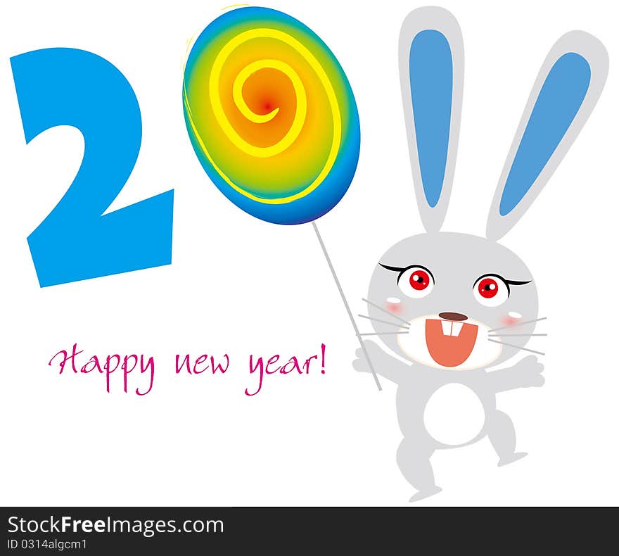 Abstract illustration of Happy rabbit 2011. Abstract illustration of Happy rabbit 2011