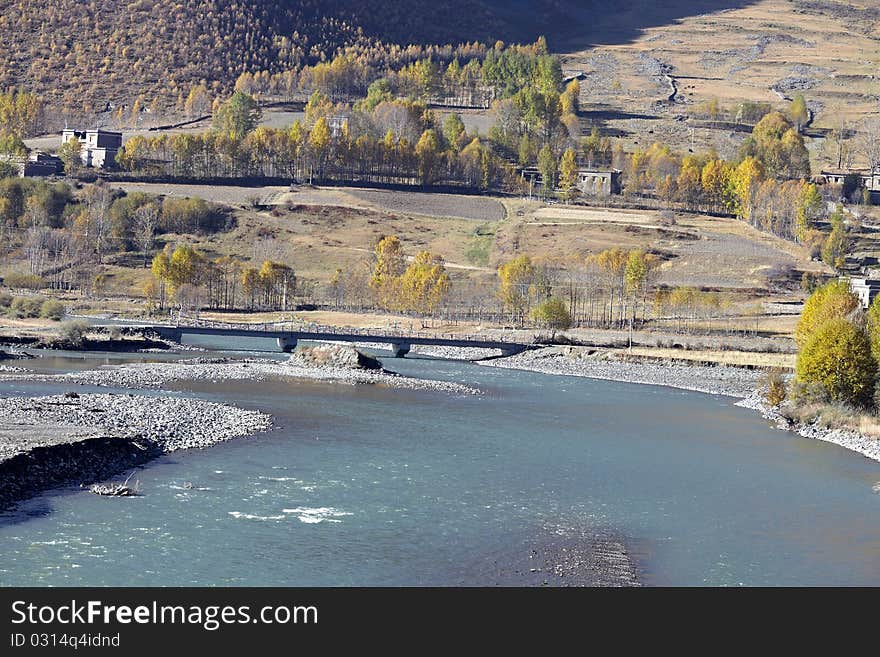 River in west sichuan province of china