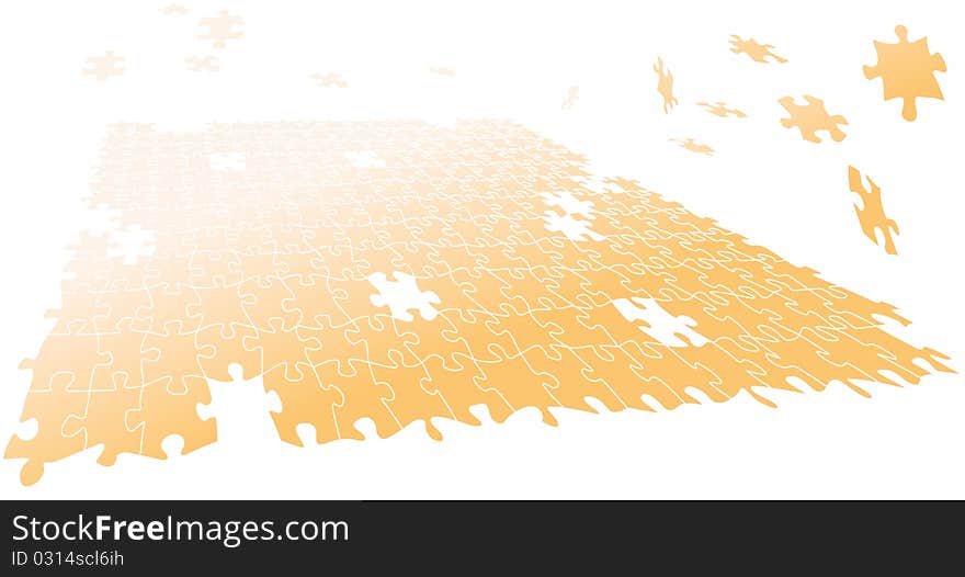 Orange puzzle pattern