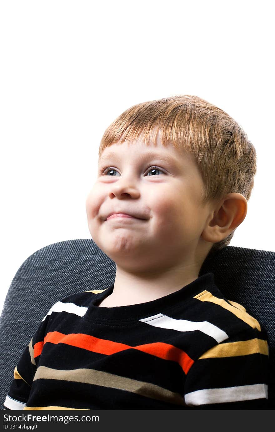 Portrait of the boy on white background