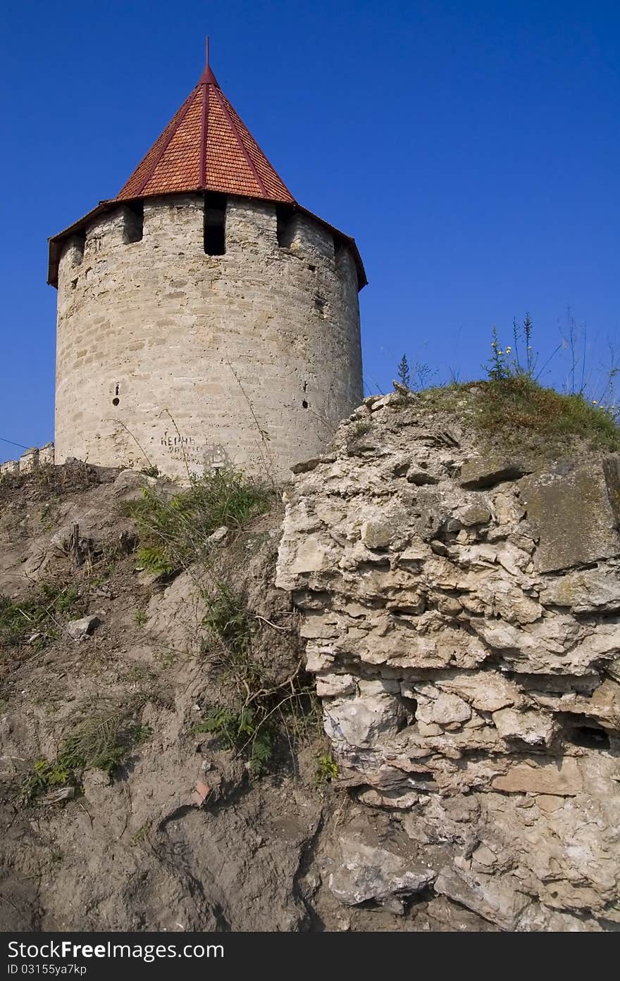 Medieval tower of citadel Bender Tighina Transdniester Transnistria