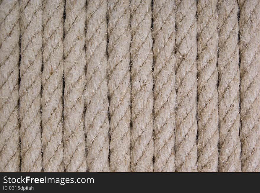 Brown background made of thick natural string