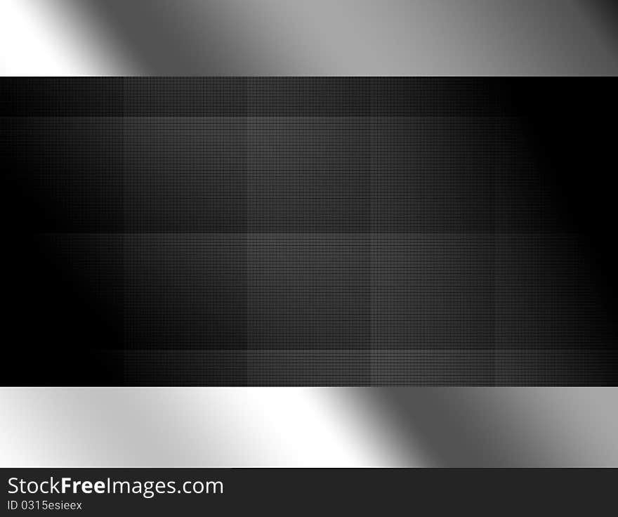 Black texture with chrome frame, Background illustration