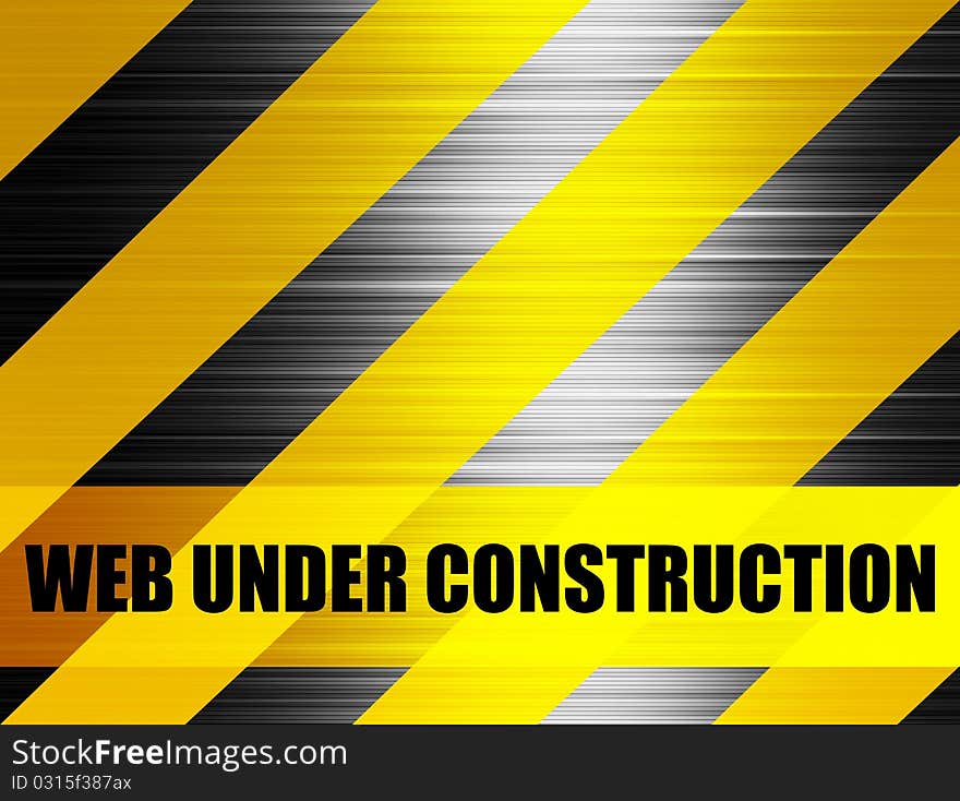 Web under construction background, yellow and black lines