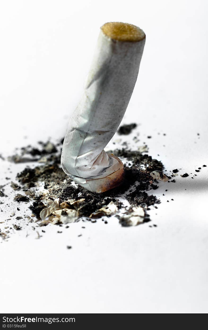 Cigarette on white background