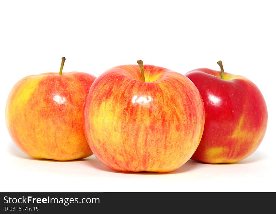 Red apples isolated on the white background